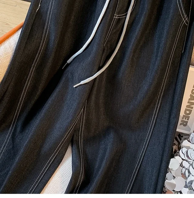 2025 Summer Tencel High-Waist Wide-Leg Pants Detail