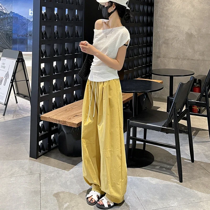 Summer Japanese Style Ice Silk Balloon Pants