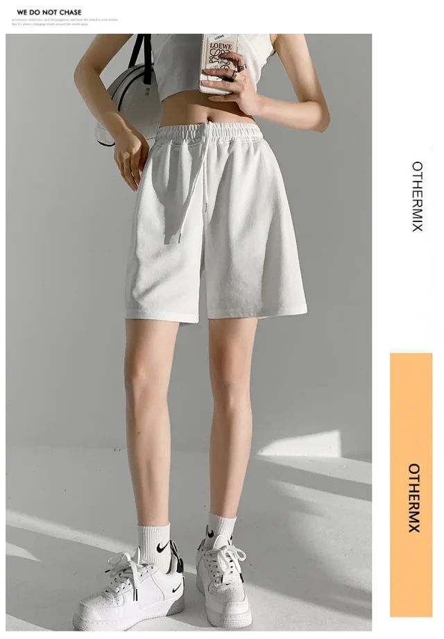 American Retro Wide-leg Casual Shorts Detail