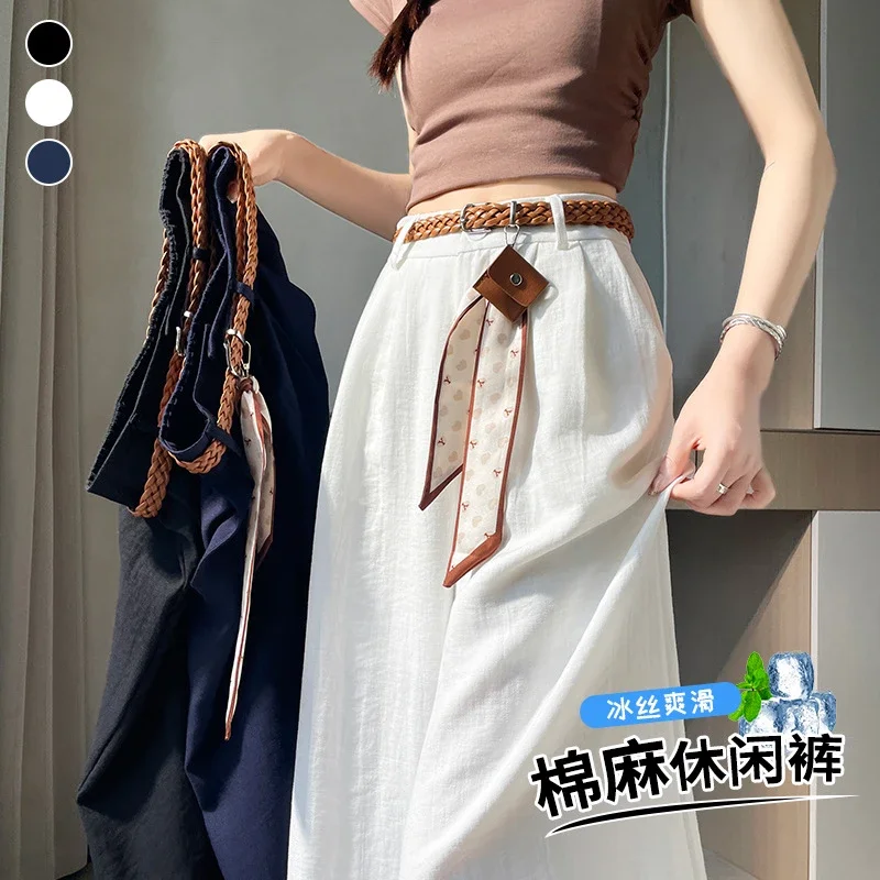 2025 Summer Linen Cropped Trousers