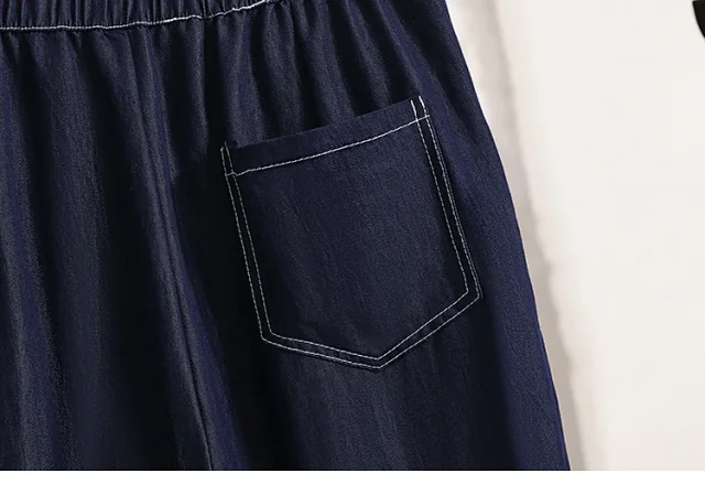 High-waisted Denim Wide Leg Pants Detail
