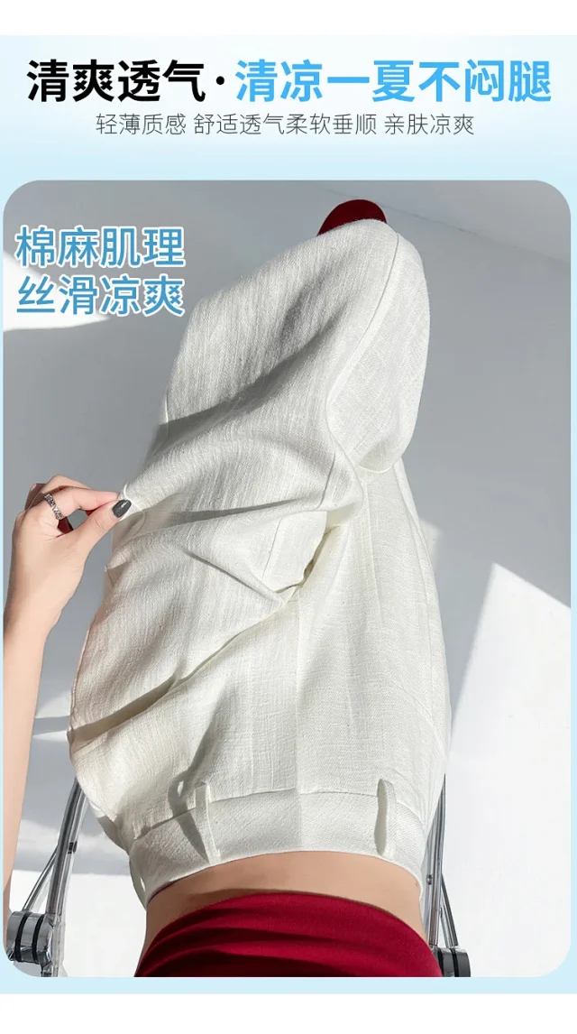 Linen Wide - Leg Pants for Women 2025 Detail