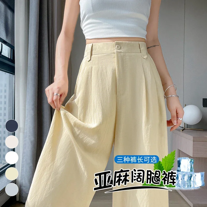 Linen Wide-Leg Pants for Women