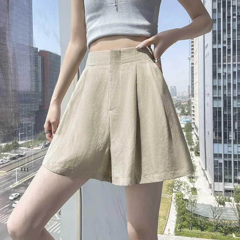 2025 Summer Women's Ice Silk Wide - leg A - line Pants