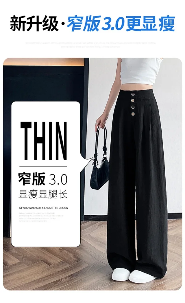 Linen Wide-Leg Pants 2025 Detail