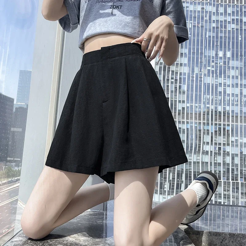 2025 Summer Women's Ice Silk Wide - leg A - line Pants