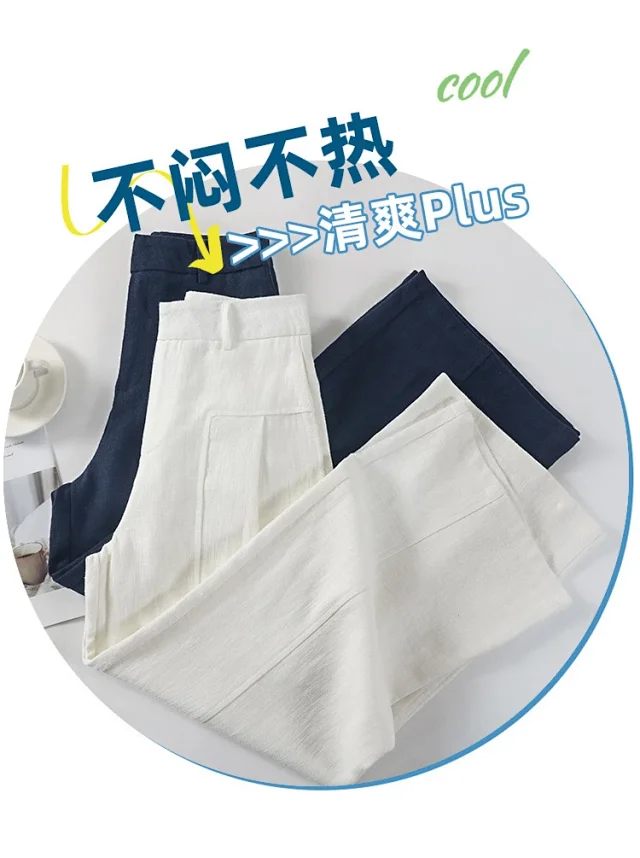 Linen Wide - Leg Pants for Women 2025 Detail