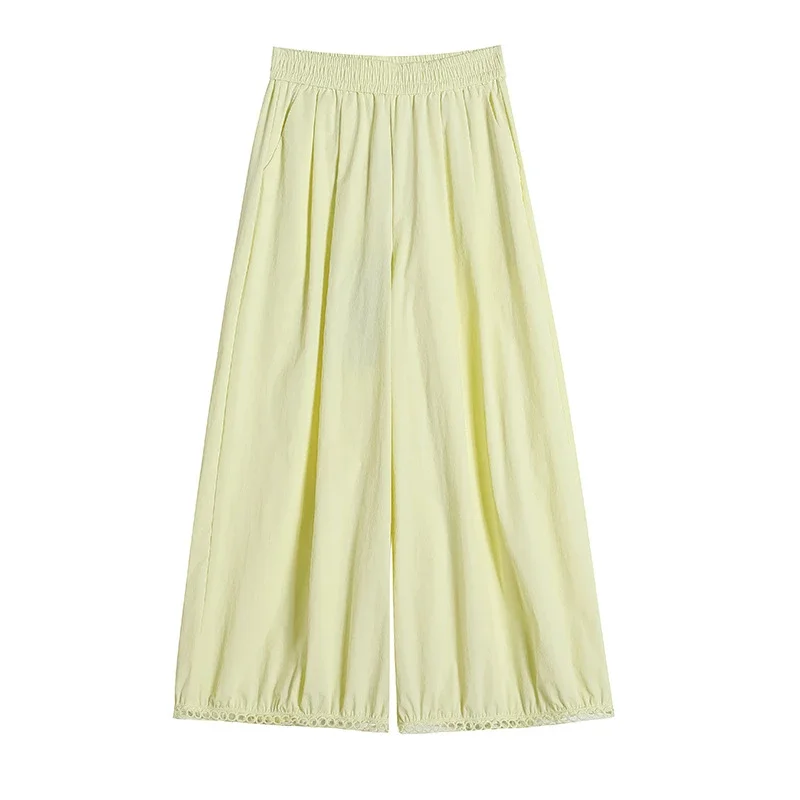 Women's Summer Ice Silk Hollow Lace Lantern Pants