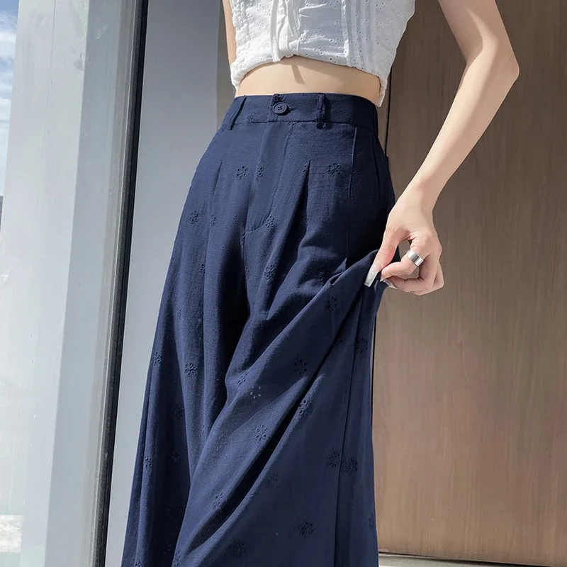 Women's Lace Hollow Wide-Leg Pants 2025 Summer New