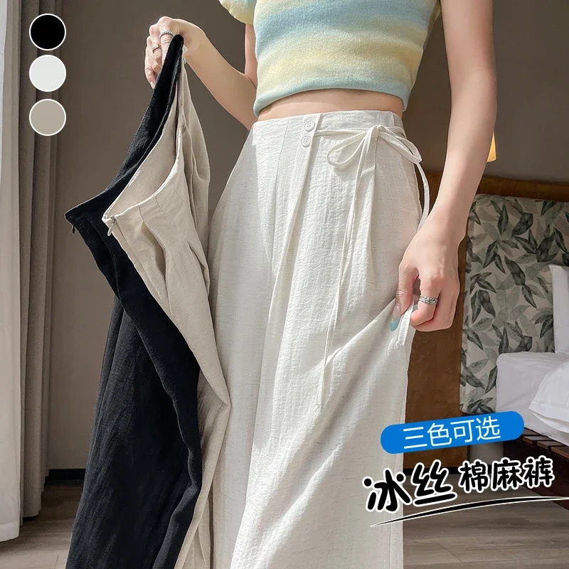 Women's Summer Linen Wide-leg Pants