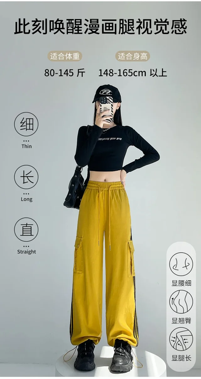 Women's Wide-Leg Cargo Pants 2025 Fall Detail