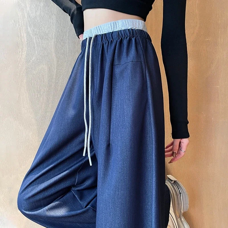 Women's Wide-Leg Jeans with Elastic Waist
