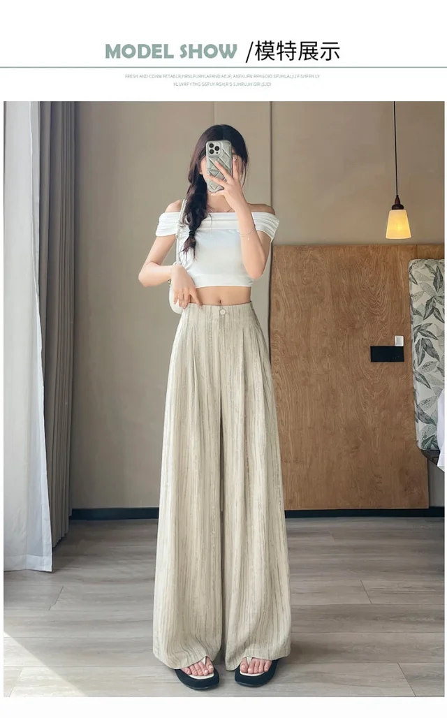 2025 Summer Tie - Dye Wide - Leg Pants for Women Detail