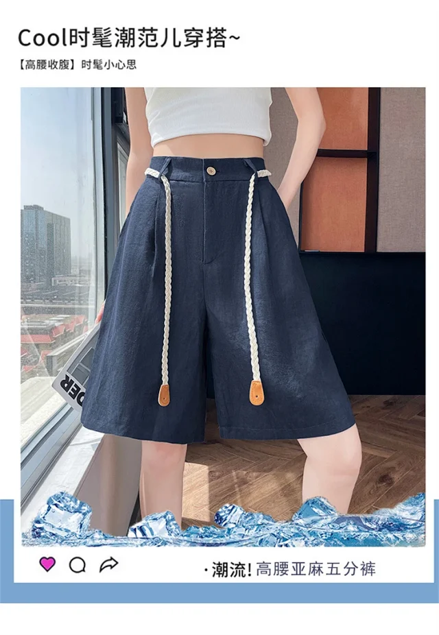 Lyocell Linen Shorts for Women Detail