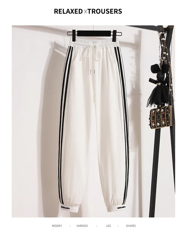2025 Summer Color - Blocked Ice Silk Joggers Detail