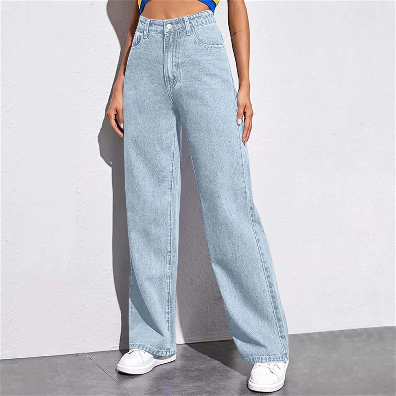 High-Waisted Wide-Leg Denim Jeans for Women