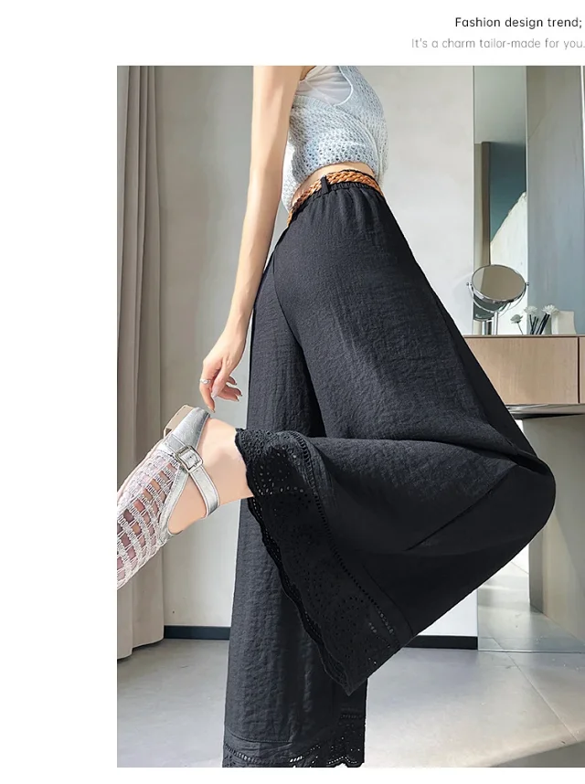 2025 Summer Linen Cropped Trousers Detail