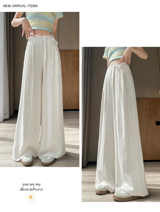 Women's Summer Linen Wide-leg Pants Detail