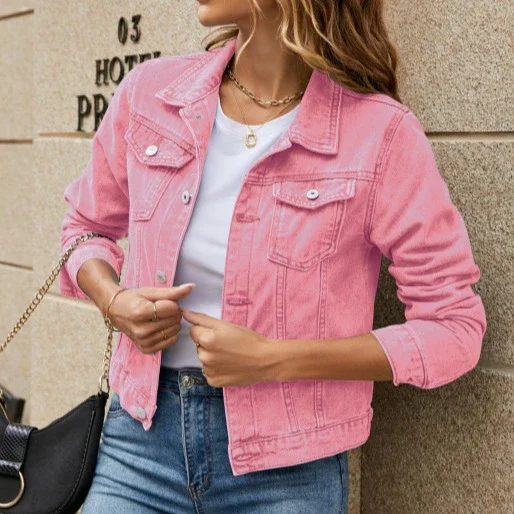 Fashion Slim Collar Denim Coat (for Europe & America)