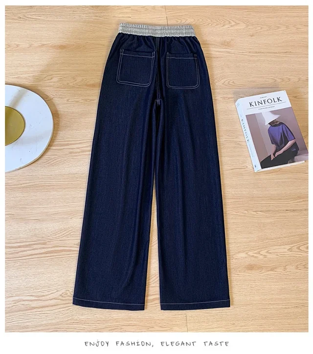2025 Summer Tencel High-Waist Wide-Leg Pants Detail