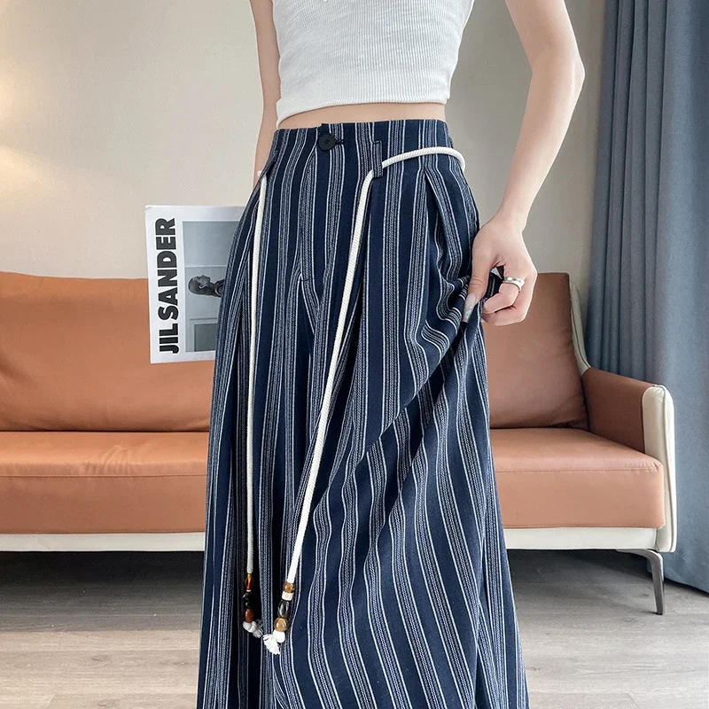 Linen Yamamoto Wide-leg Pants for Women