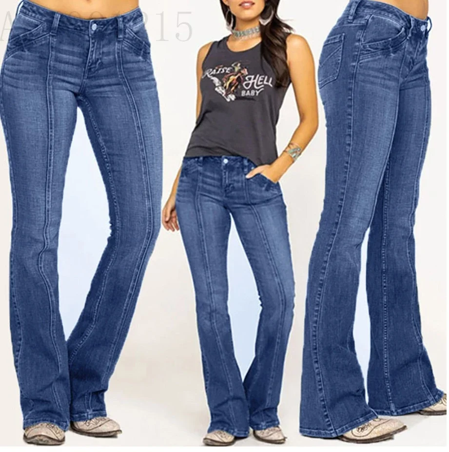 Western Women's Denim Low-rise Flared Pants