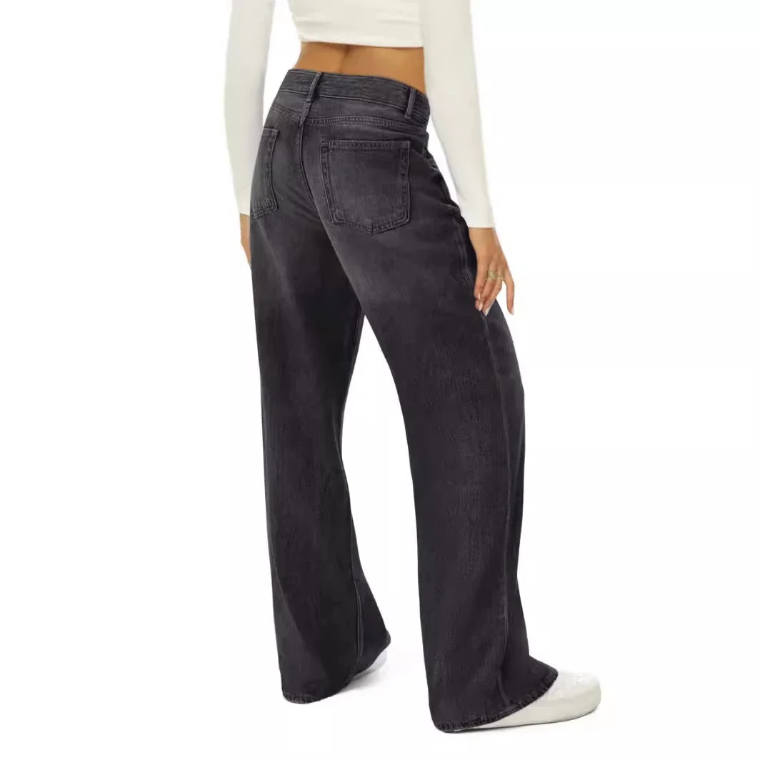 Temu Meike Duo Cat Whisker Loose Wide-Leg Jeans