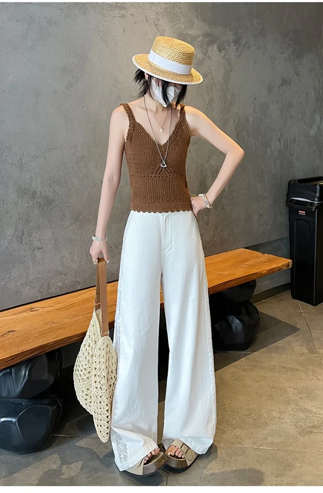 ASOFFICIAL Blogger Recommends Korean Style High-waisted Wide-leg Pants Detail