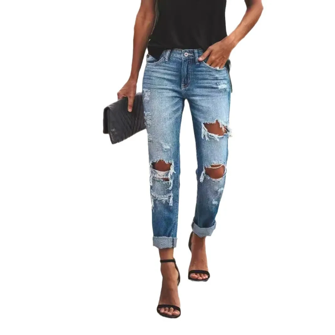 Fashion Retro Slim Jeans for Women