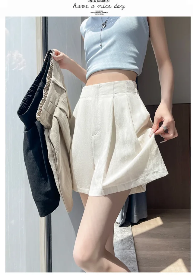 2025 Summer Women's Ice Silk Wide - leg A - line Pants Detail