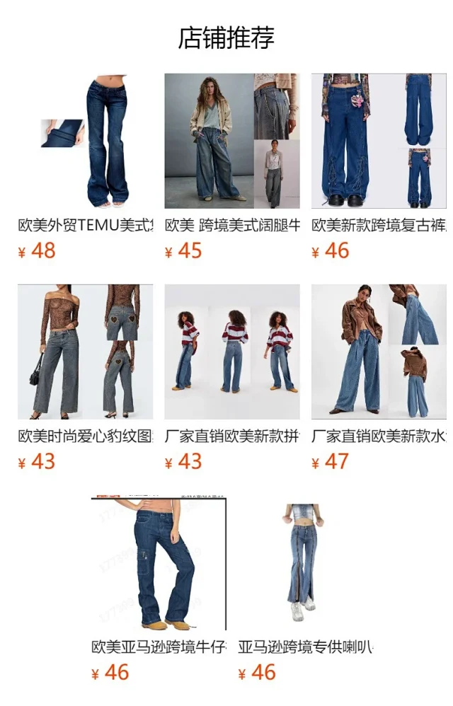 Factory Direct Retro Wide Leg Denim Detail