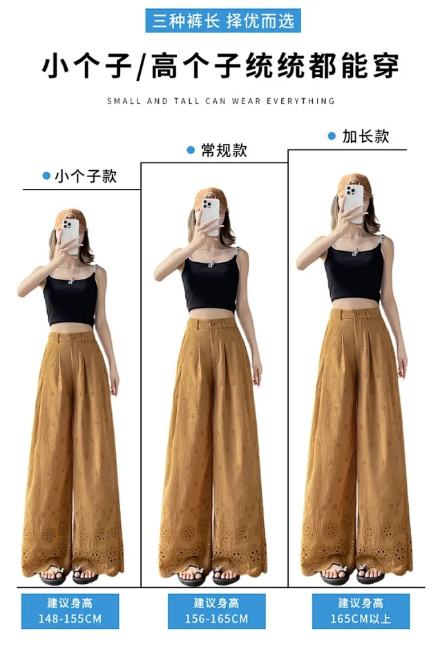 Women's Lace Hollow Wide-Leg Pants 2025 Summer New Detail