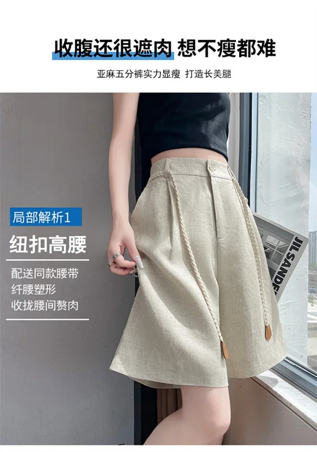 Lyocell Linen Shorts for Women Detail