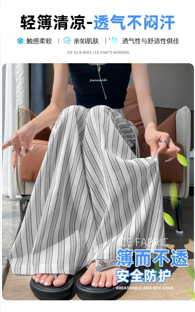 Linen Yamamoto Wide-leg Pants for Women Detail