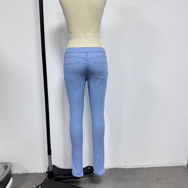 TEMU Slim Fit Stretch Denim Pants for Women Detail