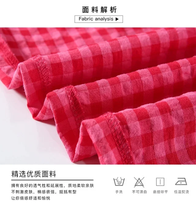 Cotton-Linen Plaid Pants Detail