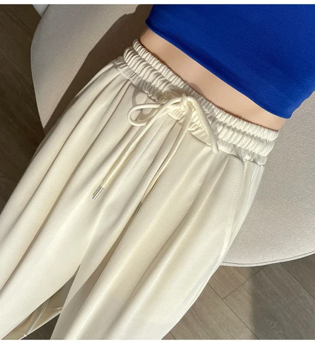 Women's Cupro Wide - Leg Pants 2025 Summer New Detail