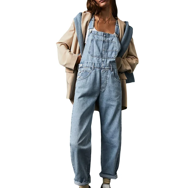 Casual Loose Denim Overalls for Women Detail
