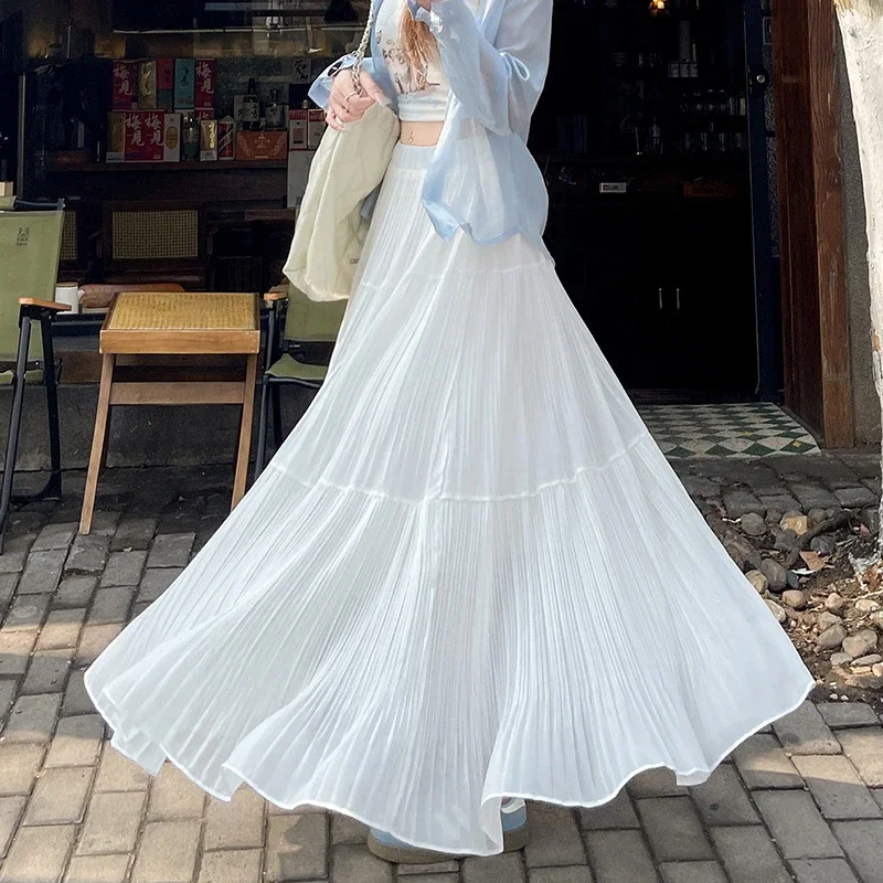 Purple Pleated Midi Skirt 2025 Spring/Summer