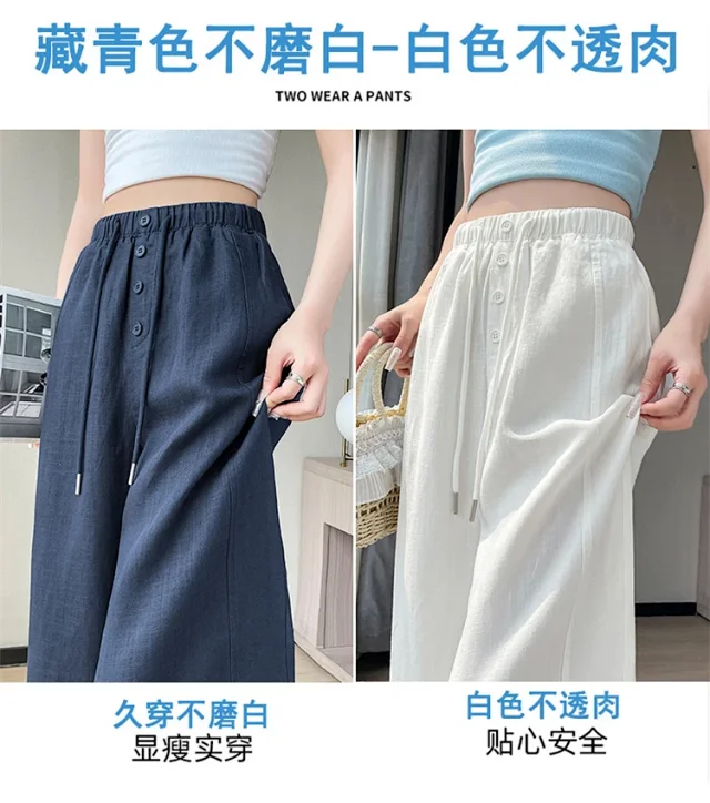 Lyocell Linen Wide - leg Pants Detail