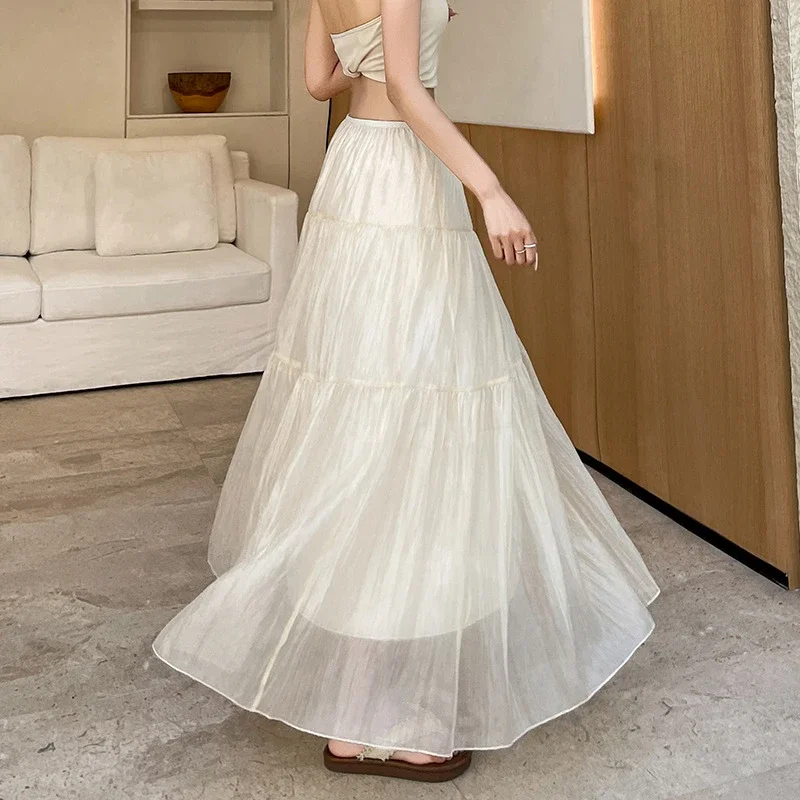 2025 Summer High-Waist A-Line Cake Skirt for Women