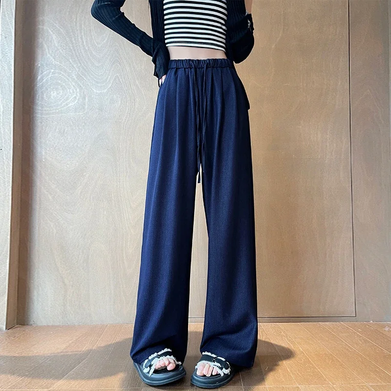 Navy Tencel Jeans - Women's Summer Wide - Leg Pants