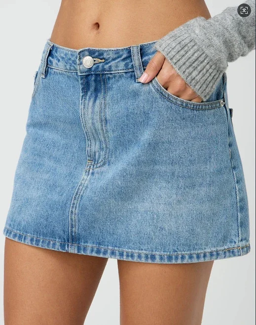 Manufacturer Direct: TEMU/SpeedSell/Amazon Slim Fit Casual Stretch Denim Mini Skirt for Women Detail