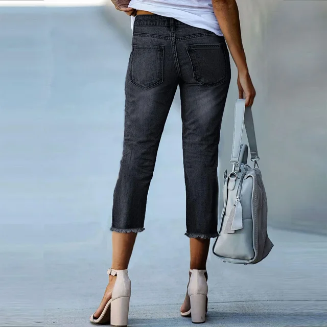 Women's Fashion Retro Slim Stretch Denim Jeans Detail
