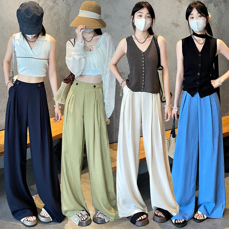Summer Thin Tencel White Pants
