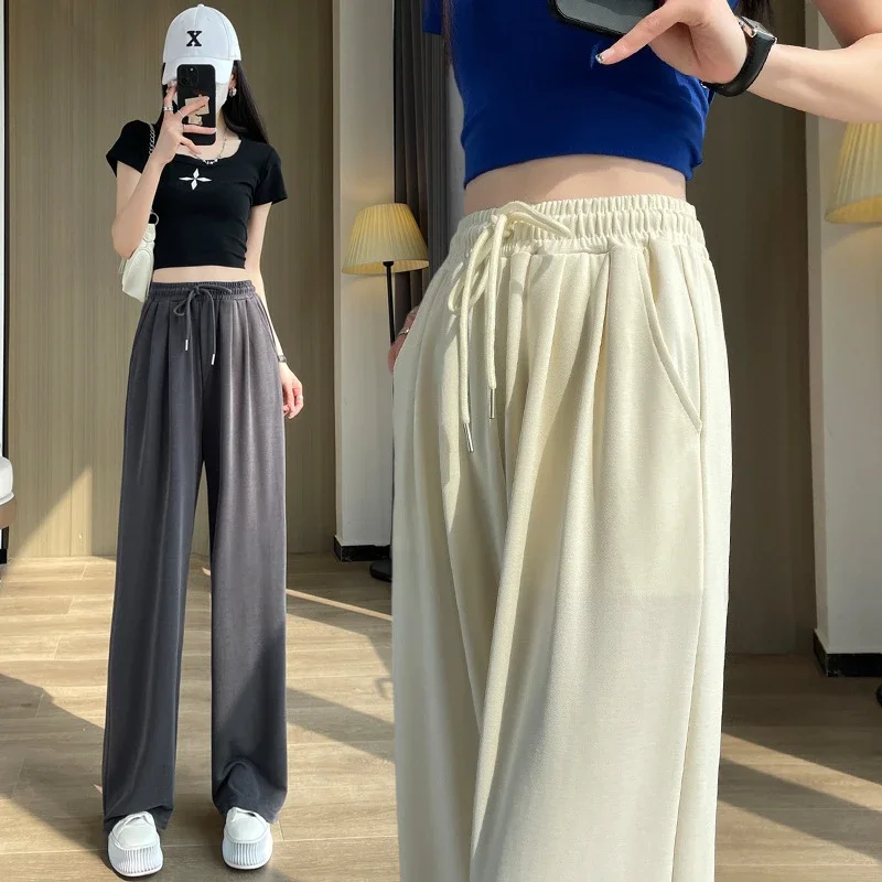 Women's Cupro Wide - Leg Pants 2025 Summer New