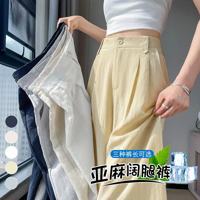 Linen Wide-Leg Pants for Women