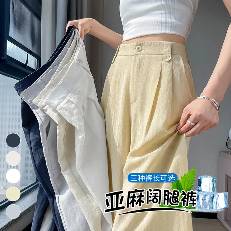 Linen Wide-Leg Pants for Women