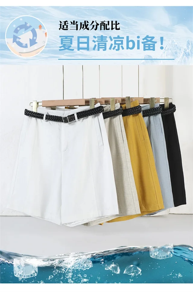 Japanese Retro Linen Suit Shorts for Women Detail