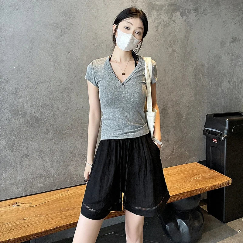 Relaxed Retro Lace Shorts for Women